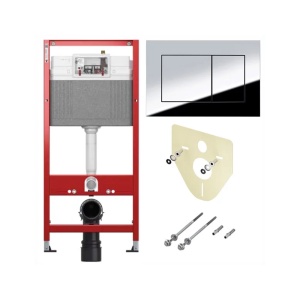 Set rezervor incastrat TECEbase cu sistem de fixare si clapeta TECEnow crom lucios, 9400412