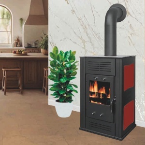 Soba pe lemn Termax Ambra, 9.47 kW, randament 84.32%, 60 m², Bordo - Img 2