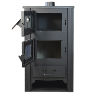 Soba pe lemn Termax Doina, 12.2 kW, randament 84.17%, 80 m², spatiu depozitare lemne, cuptor de gatit integrat, Maro - Img 4
