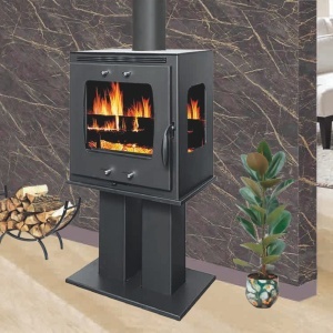Soba pe lemn Termax Luxora cu picior, 12.2 kW, randament 84.17%, 80 m², Antracit - Img 3