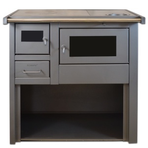 Soba pe lemn Termax Popular, 7.12 kW, evacuare pe dreapta, cuptor integrat, randament 81.27%, 47 m², Antracit - Img 1