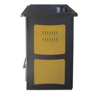 Soba pe lemn Termax Rustik, Fonta, 9.5 kW, evacuare pe dreapta, cuptor integrat, randament 76.1%, 63 m², Bej - Img 4
