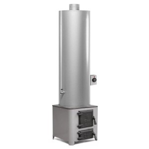 Boiler pe lemne 90 litri cu focar cu usi din fonta FM + Electric