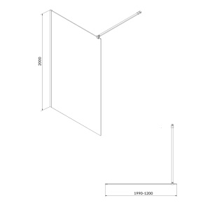 Cabina de dus, tip walk-in, crom, 120x200, Mille - Img 3
