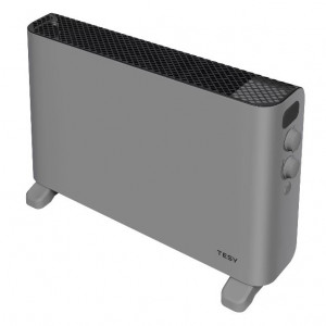 Convector de podea Tesy CN 207 ZF G, 4 optiuni de setare a caldurii: 1000/2000 W + ventilator, termostat, functie turbo, Gri