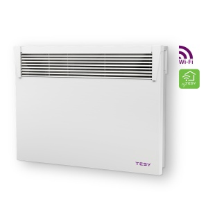 Convector electric de perete TESY CN 031 150 EI CLOUD W HeatEco, 1500W, modul Wi-Fi incorporat, termostat reglabil, Alb