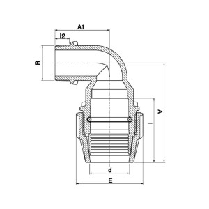 Cot PEHD, Ø20 mm x 1/2 E, 90º, PN16, Plasson