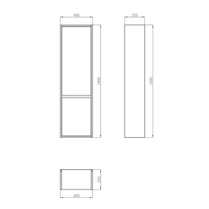 Dulap baie suspendat Crea, 2 usi, S924-022, alb - Img 2