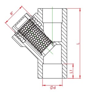 Filtru Y PPR alb, Ø20 - Img 2