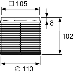 Inaltator cu grila TECE drainpoint S din plastic, 100 x100 mm, 3660001 - Img 2