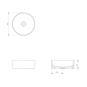 Lavoar baie Crea, 38 cm, montaj pe blat, K114-020, alb - Img 7