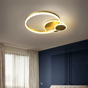 Lustra LED, Auriu, cu telecomanda, WIFI 2.4G, lumina/rece/calda/neutra intensitate reglabila - Img 2
