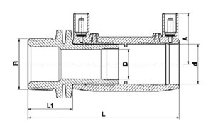 Mufa electrofuziune, Ø25 mm x 3/4E, PN16