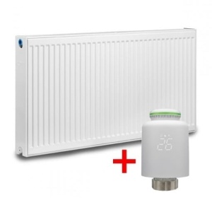 Pachet calorifer (radiator) din otel KOPH E, tip 22, 600/1200 mm, 2375 W + Cap termostatic KOPH pentru radiatoare, M30 x 1.5, adaptabil, Smart Wi-Fi
