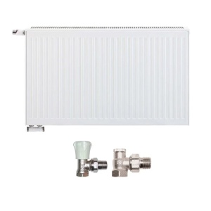 Pachet calorifer (radiator) reversibil din otel HM Heizkörper CLASSIC UNI, tip 22, 600/400 mm, 1020 W, Robineti Tur/Retur Herz 1/2" - Img 2