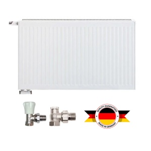 Pachet calorifer (radiator) reversibil din otel HM Heizkörper CLASSIC UNI, tip 22, 600/1400 mm, 3570 W, Robineti Tur/Retur Herz 1/2"
