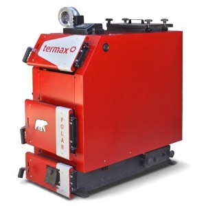 Pachet centrala pe lemn/carbune Termax Polar 30 kW cu ventilator si automatizare, 180 m², Ø cos fum 180 mm, volum manta apa 100 litri, grosime focar 6 mm, randament 86%, Calorifere, Pompe recirculare, Vas expansiune - Img 3