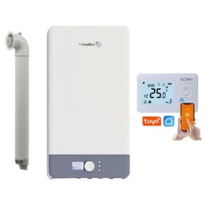 Pachet Centrala termica pe gaz in condensare Fondital Antea Next KC 26 kW, Clasa A, Afisaj color si intuitiv, IPX5D, Incalzire + ACM, Kit de evacuare inclus si Termostat inteligent I302 Wireless KOPH