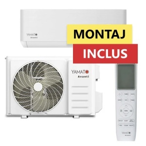 Pachet Montaj Inclus - Aparat de aer conditionat Yamato Avanti YW24T3N Inverter 24.000 BTU, R32, Clasa A++/A+, Wi-Fi incorporat, Golde Fin (valabil pentru NEAMT, IASI si BARLAD)