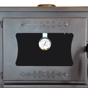Pachet soba pe lemn Termax Bucovina, 12.2 kW, cuptor incorporat, randament 84.17%, 80 m², Bordo, set accesorii, aspirator cenusa si suport lemne foc metalic Termax XL - Img 7