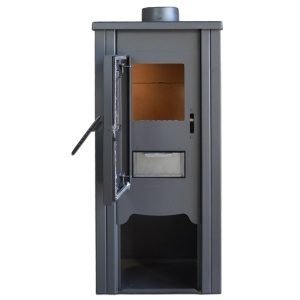 Pachet soba pe lemn Termax Bucur, 6.11 kW, randament 86.49%, 40 m², Rosu, set accesorii, aspirator cenusa si suport lemne foc metalic Termax M - Img 5