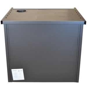 Pachet soba pe lemn Termax Nobil, 7.12 kW, evacuare pe dreapta, cuptor integrat, randament 81.27%, 47 m², Bej, set accesorii, aspirator cenusa si suport lemne foc metalic Termax M - Img 4