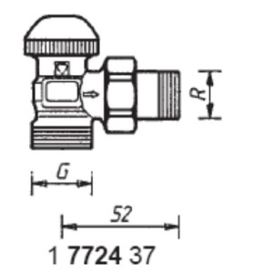 Robinet + cap termostatic + retur 1/2" Project M 28 x 1,5 EK, HERZ, pentru radiatoare - Img 2