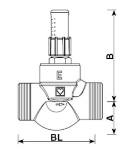 Robinet drept HERZ, FE-FE 1", DN20, de descarcare la presiune diferentiala 