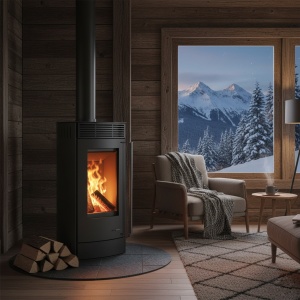 Semineu pe lemn/brichete/carbune Termax Sienna 6 kW, diametru cos fum Ø150 mm, randament 79.6 % - Img 2