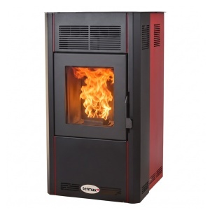 Soba cu peleti TERMAX Optima 10 kW, cu aer cald, buncar peleti 17 kg, 50 m²
