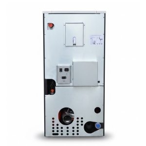 Termosemineu pe peleti Termax Kamin ECO, 25 kW, 160 mp, buncar peleti 45 kg, volum apa 42 litri, diametru cos fum ⌀80 mm, vas expansiune si pompa recirculare incluse, Alb - Img 7