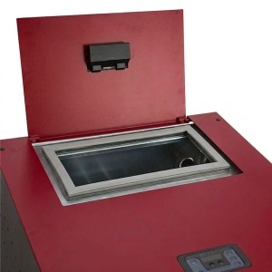 Termosemineu pe peleti Termax Kamin ECO, 25 kW, 160 mp, buncar peleti 45 kg, volum apa 42 litri, diametru cos fum ⌀80 mm, vas expansiune si pompa recirculare incluse, Bordo - Img 7
