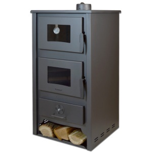 Termosoba pe lemn Termax Codru, 24.43 kW, cuptor integrat, randament 85.10%, 155 m², Antracit - Img 4