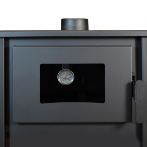 Termosoba pe lemn Termax Codru, 24.43 kW, cuptor integrat, randament 85.10%, 155 m², Negru - Img 6