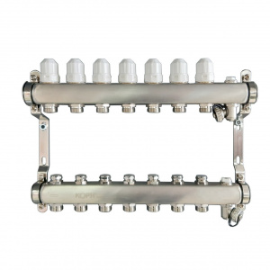 Ansamblu distribuitor pentru corpuri de incalzire, 9 cai, KOPH, inox 1" - Img 3