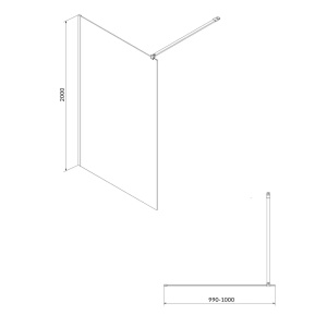 Cabina de dus, tip walk-in, crom, 100x200, Mille - Img 3