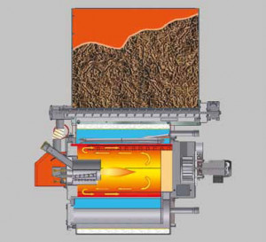 Centrala termica cu peleti Arca Granola Automatica 30R, Ø cos fum 138 mm, 30 kW