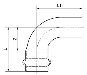Cot Cupru PRESS, Ø22, 90°, I-E