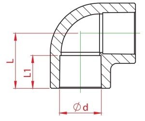 Cot teava PPR alb, Ø 75 mm, 90 grade, PN25
