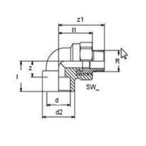 Cot teava PPR, Ø 25 - 3/4 E, 90 grade, PN25, verde - Img 2