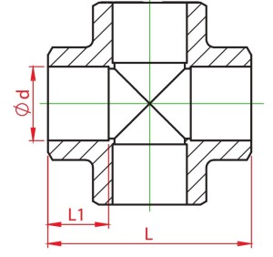 Cruce teava PPR alb, Ø25, PN25
