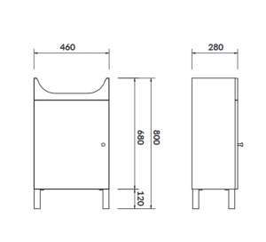 Dulap cu lavoar Arteco New, 50, S801-184-DSM, alb - Img 2