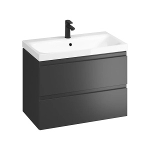 Dulap cu lavoar Moduo Slim, cu sertare, 80, S801-487, antracit lucios