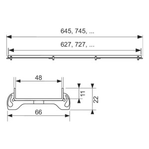 Grila pentru placare cu faianta TECEdrainline „plate” 700 mm, otel inoxidabil, dreapta - Img 3