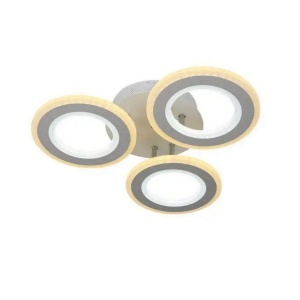 Lustra LED, Alb, 3 cercuri cu telecomanda, WIFI 2.4G, lumina/rece/calda/neutra intensitate reglabila