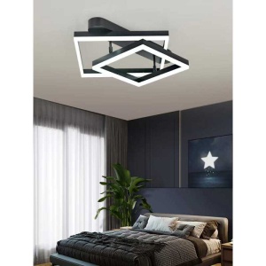 Lustra LED cu telecomanda, WIFI 45 cm 2.4G, lumina/rece/calda/neutra intensitate reglabila, Neagra - Img 2