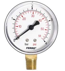 Manometru radial Ferro M6304R, 63 mm, 1/4", 0-4 bar - Img 1