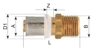 Mufa HERZ PRESS 26 x 1E pentru teava multistrat - Img 2
