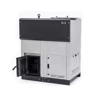 Pachet centrala cu peleti Termax ECO GRI 35 kW, 220 mp, buncar peleti 130 kg, volum apa 95 litri, diametru cos fum ⌀130 mm, Sursa KOPH 700 W + Stecher Schuko cu protectie la joasa si inalta tensiune - Img 2