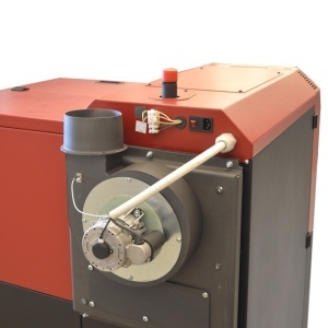 Pachet centrala mixta lemn/pelet Termax Tera 28 kW, 185 mp, buncar peleti 95 kg, volum manta apa 75 litri, diametru cos Ø120 mm, Termostat inteligent KOPH I302, Pompa recirculare, Boiler termoelectric 100 litri, Grup siguranta, Calorifere si Robineti - Img 5